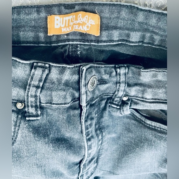 Ladies size 7 black wax Jean Butt I Love You - Picture 2 of 7